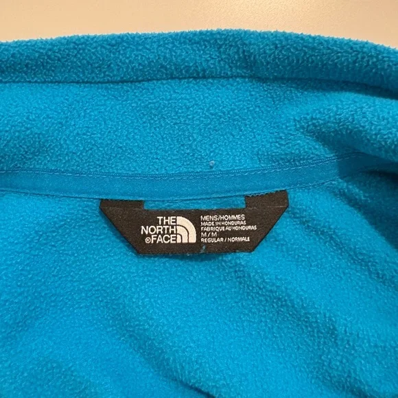 North Face Bright Blue Half Zip Fleece Pullover Sweater Men’s Size Medium - Picture 4 of 6